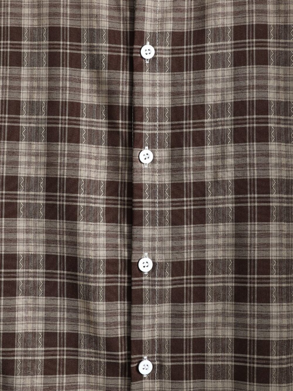 Brown Casual Men's Plaid Single-Breasted Long Sleeve Shirt - Picture 5 of 5